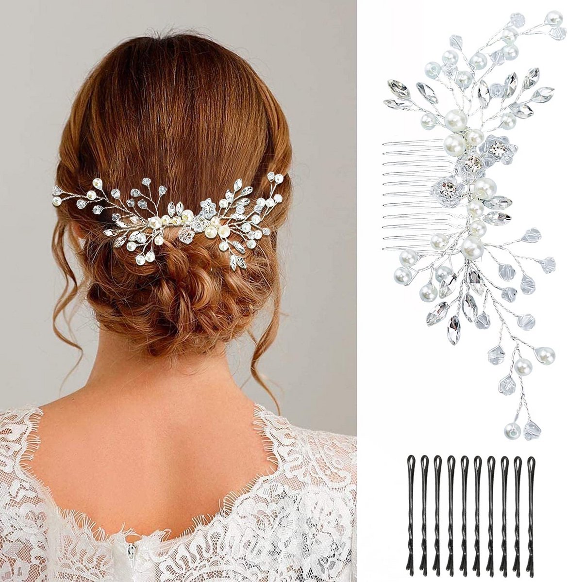 Elegante Haaraccessoires Bruiloft met Parels en Kristallen voor Dames