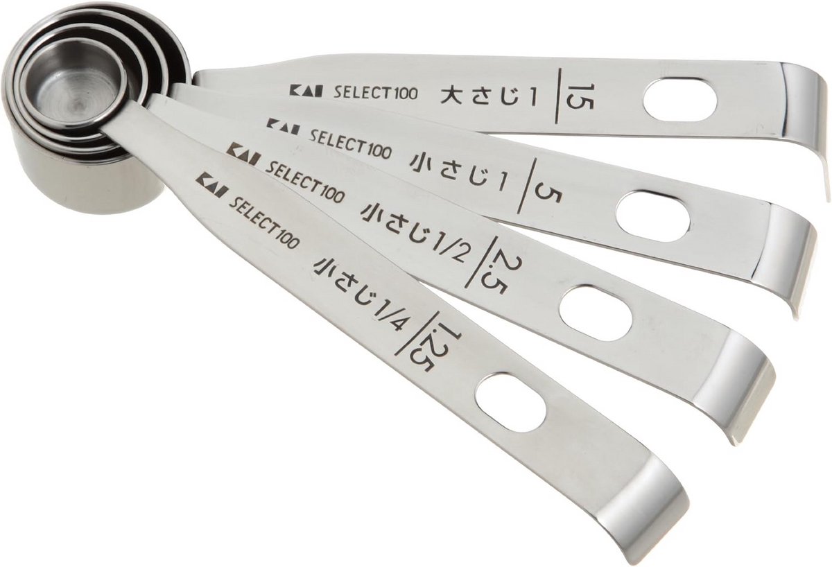 Set van 4 Roestvrijstalen Maatlepels - Stapelbaar en Vaatwasmachinebestendig