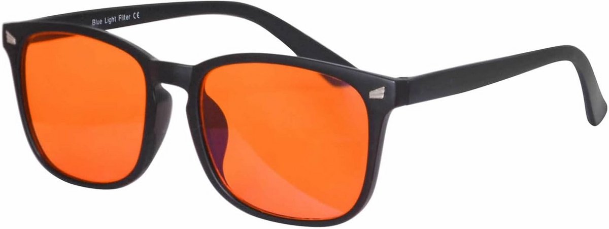 Blauw Licht Blokkerende Bril voor Heren - Oranje Gekleurde Nachtlens