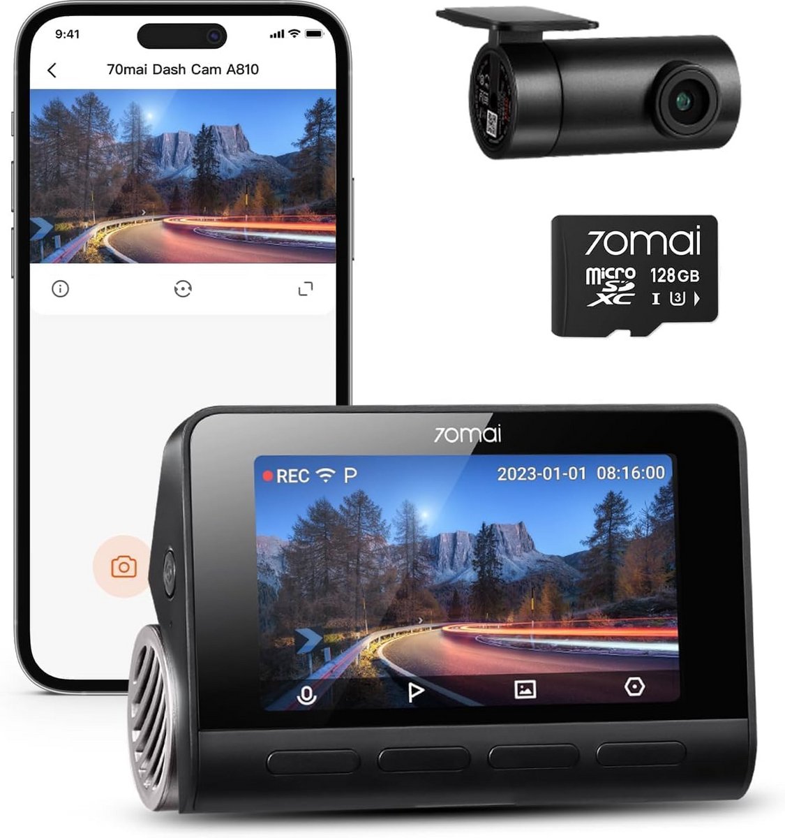 Dashcam 4K UHD met Nachtzicht en GPS