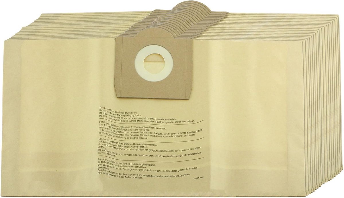 Stofzakken voor Nat/Droog Stofzuiger 20L - Set van 15 Stuks