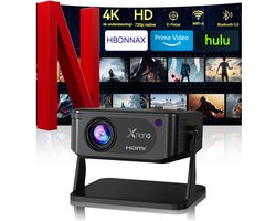 Mini beamer - XNAN smart projector - Android 11 - WiFi 6 - Bluetooth - 4K ondersteuning - 720p native - automatische keystone - draagbare home cinema beamer - handmatige focus - 40 tot 120 inch - 1 tot 4 m projectieafstand - compact formaat