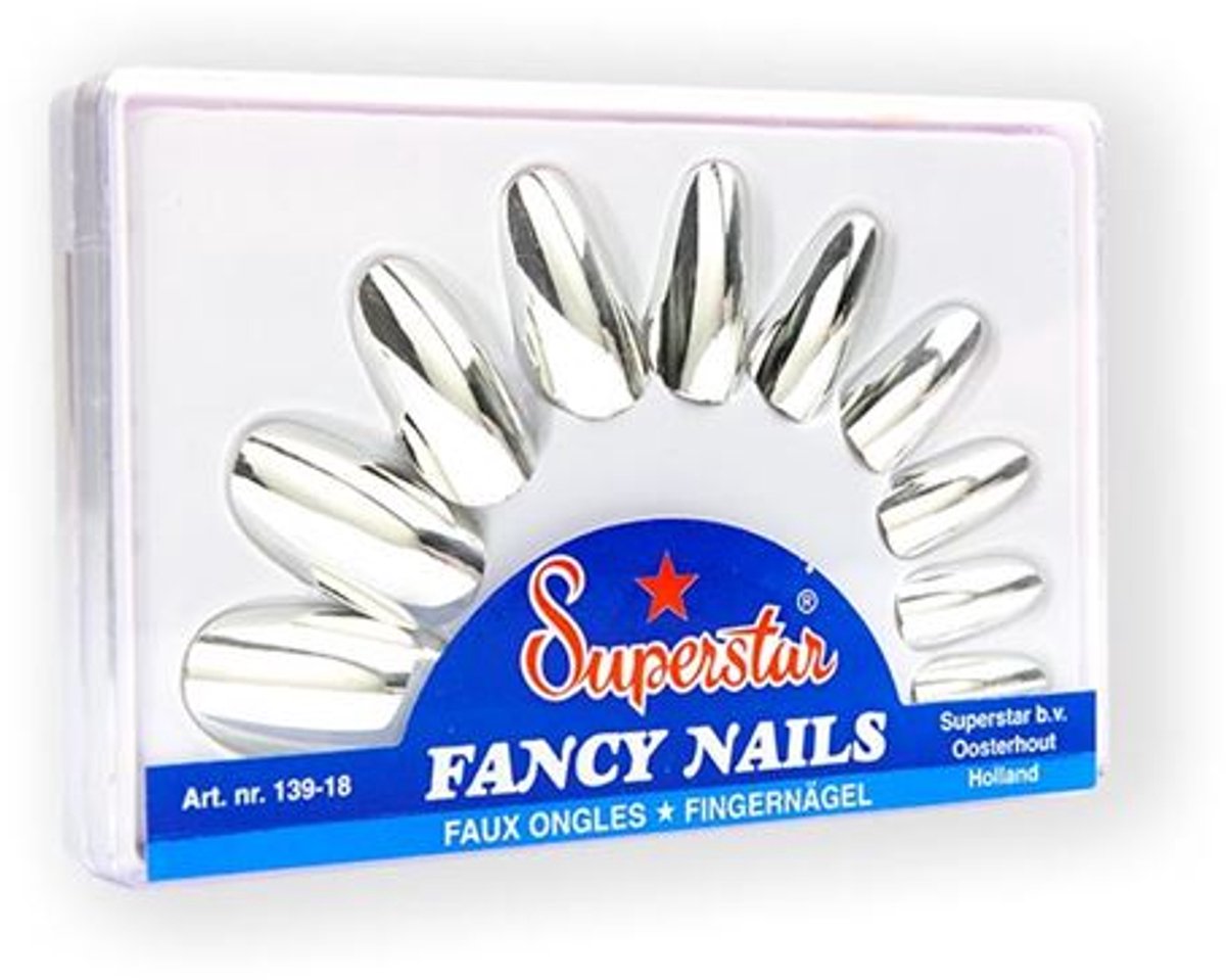 Superstar Kunstnagels zilver met zelfklevende stickers - Halloween