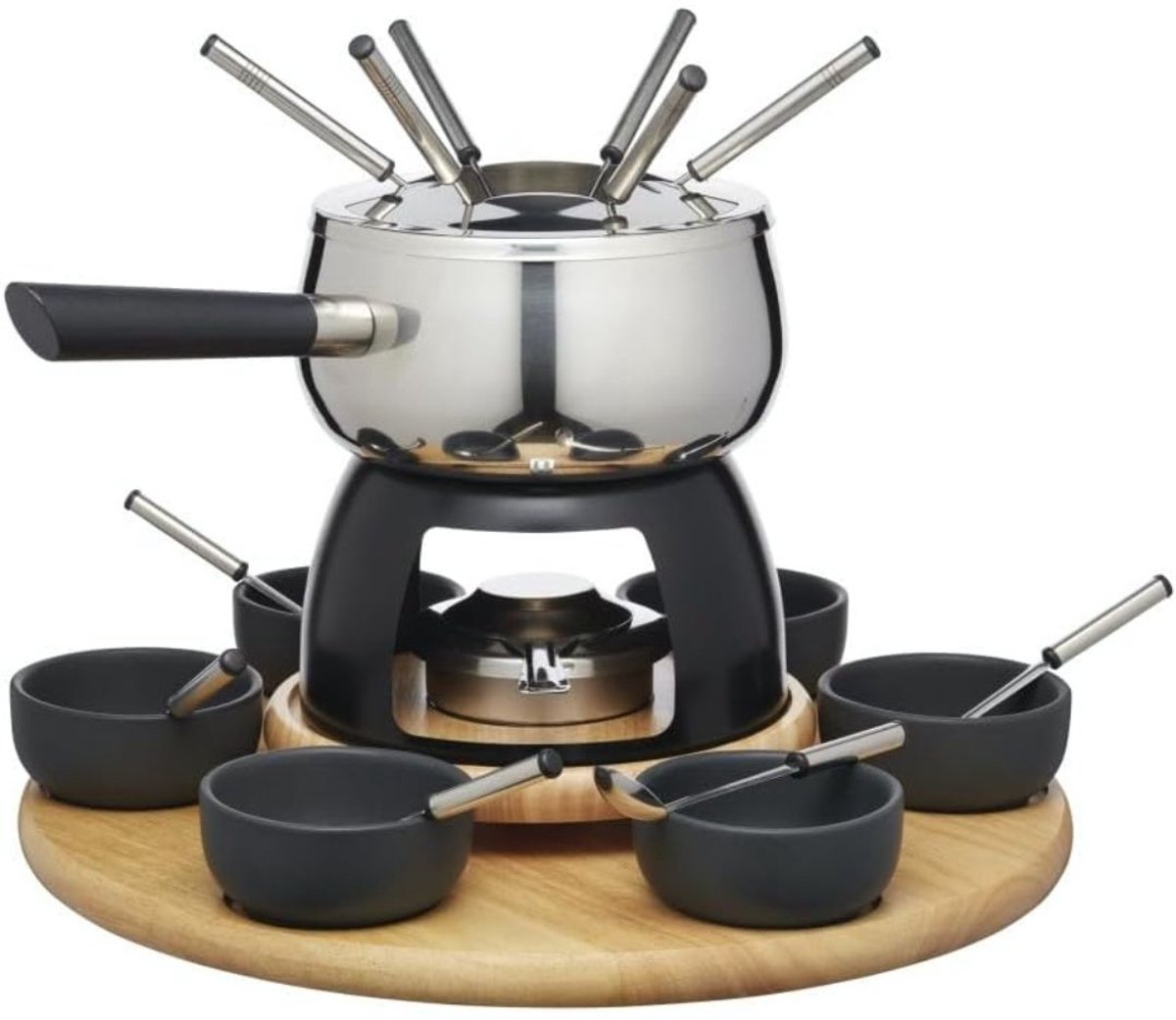 RONN® Kaasfondue Set - Fondue Set - Fondue - Zilver - 38cm x 38cm x 27cm