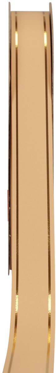Krullint cadeaulint abrikoos gouden rand 19mm 100m