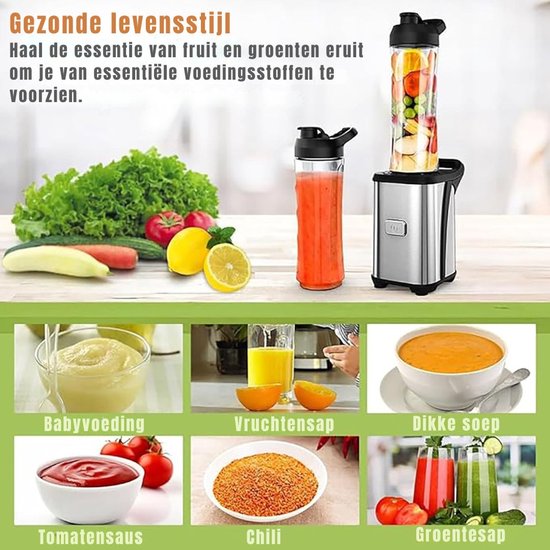 SCH® Mini blender - Blender - Zilver - ‎25cm x 24cm x 16cm van Merkloos — afbeelding 3