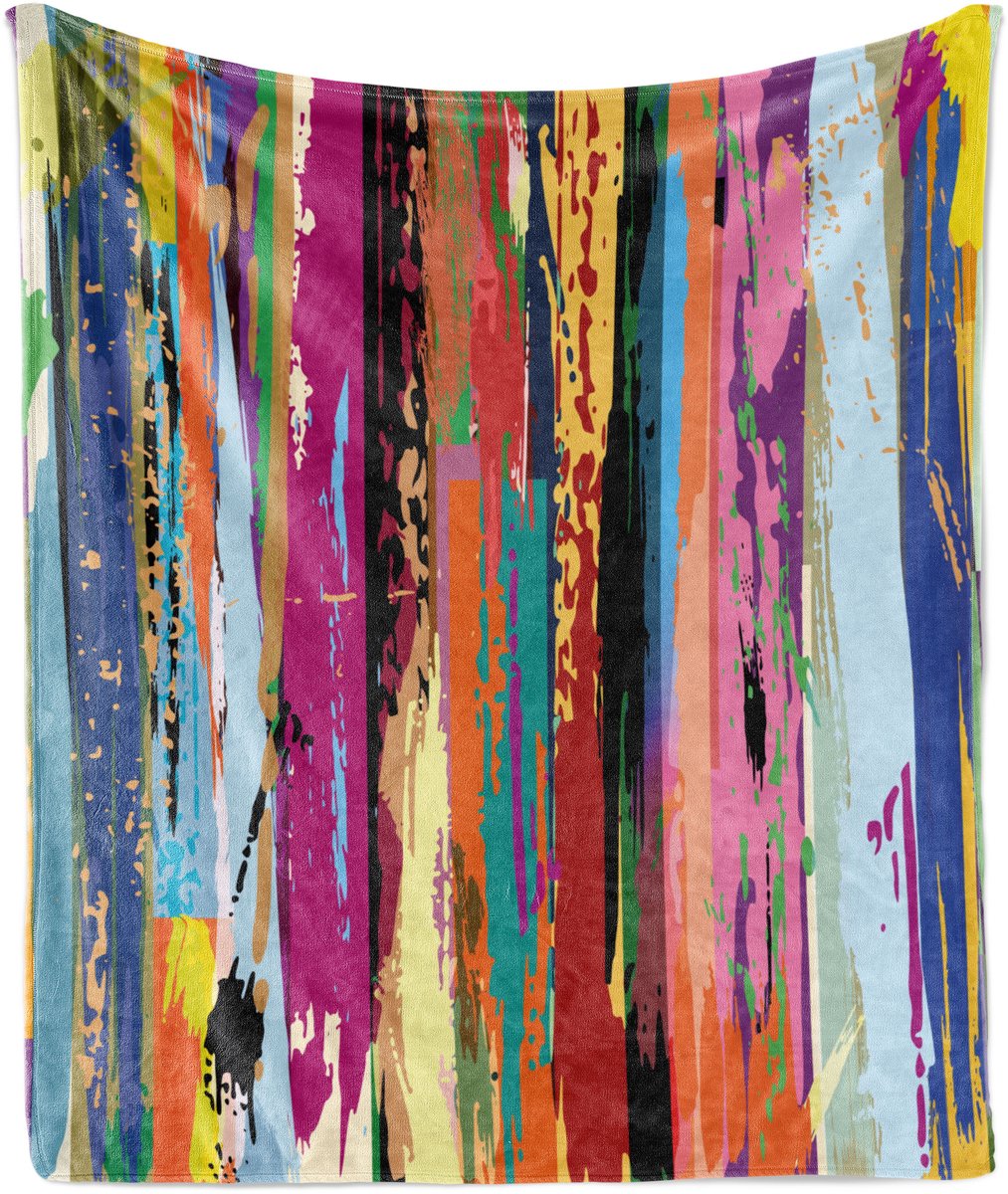 New Bed Abstract Levendig regenboog ontwerp Zachte Flanellen Fleece Deken, 175 cm x 125 cm