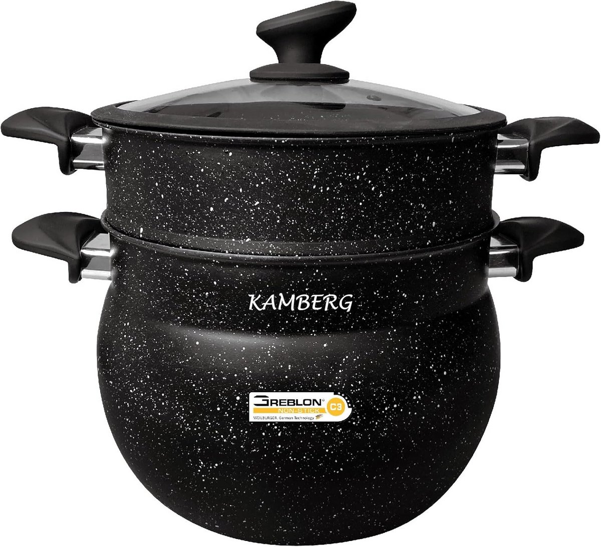 Couscoussier/stomer/kookpan 3-in-1 - Ø 26 cm - 11 liter - Aluminium - Voor alle warmtebronnen