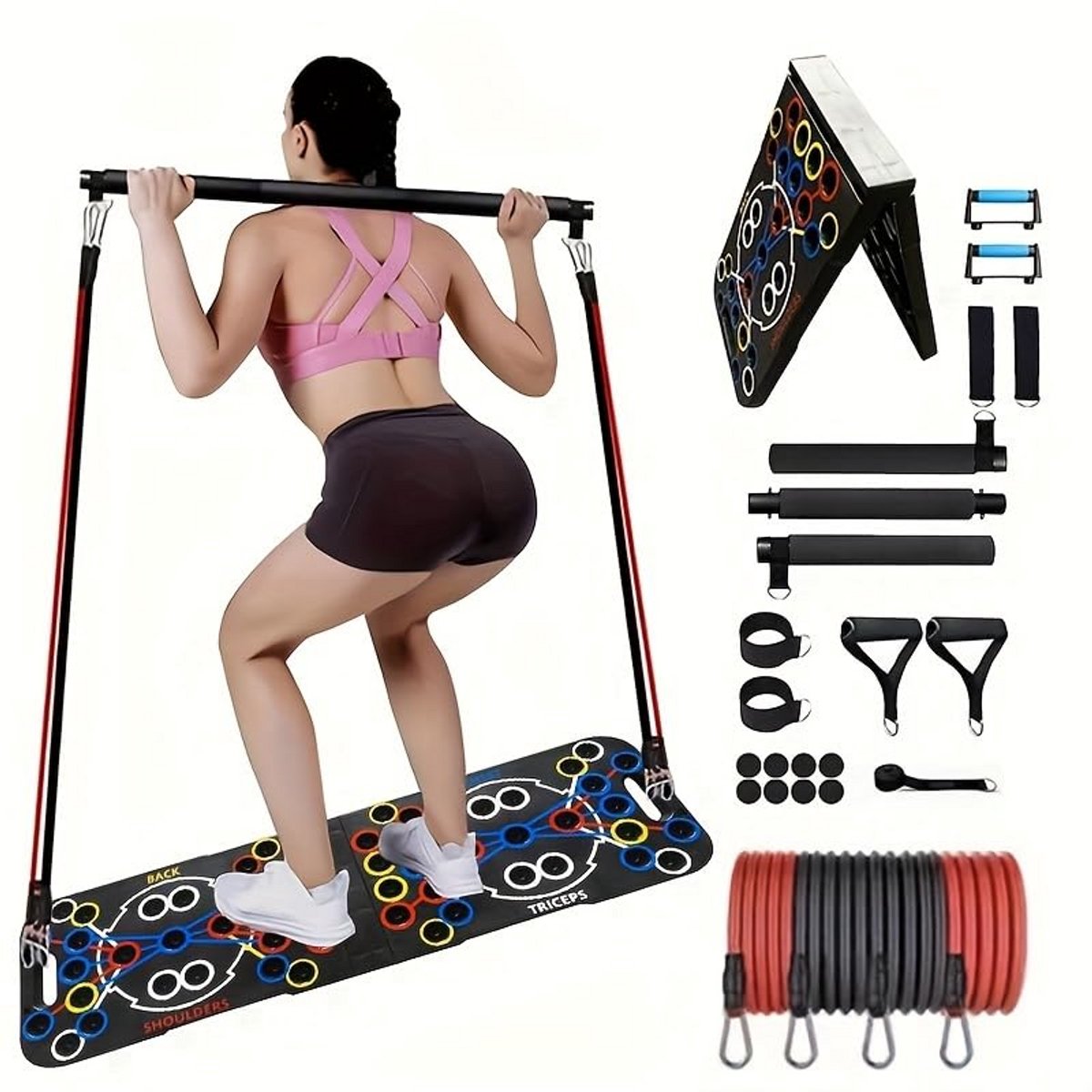 Multifunctionele Push-up Board met 54 Gaten voor Krachttraining en Thuisfitness