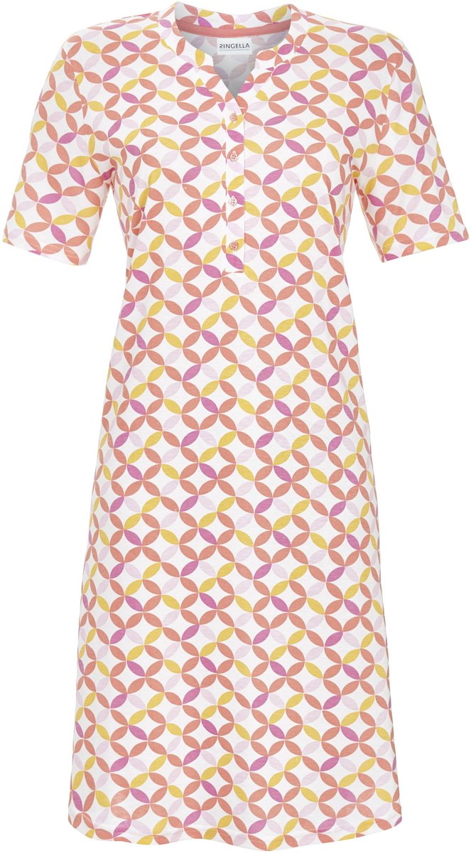 Ringella nachthemd grafisch roze - Roze - Maat - 42