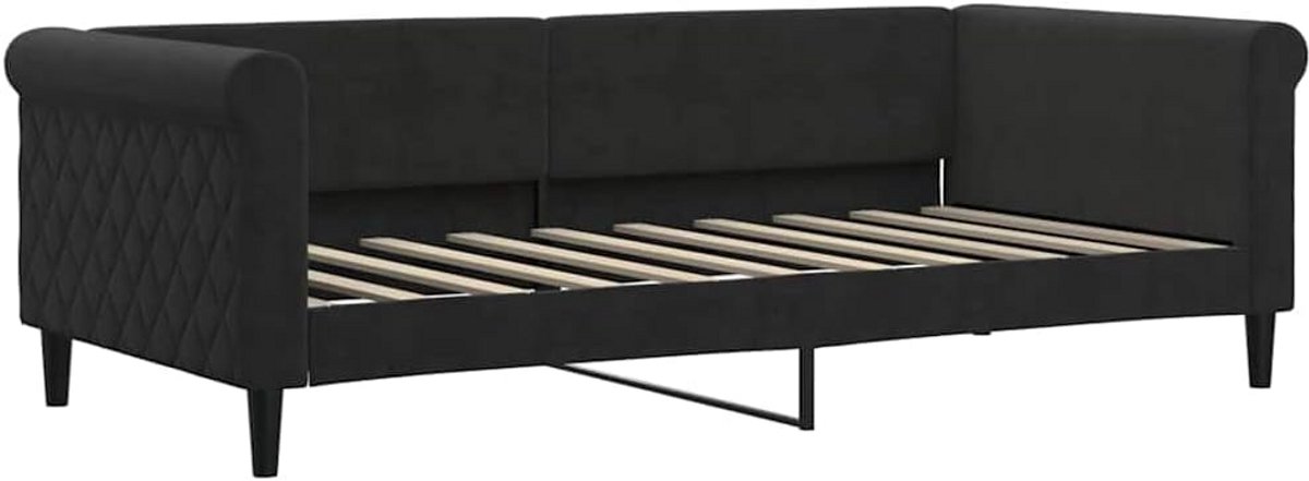 Comfortabele Fluvelen Slaapbank 90x190 cm - Veelzijdig en Modern Zit- en Slaapmeubel