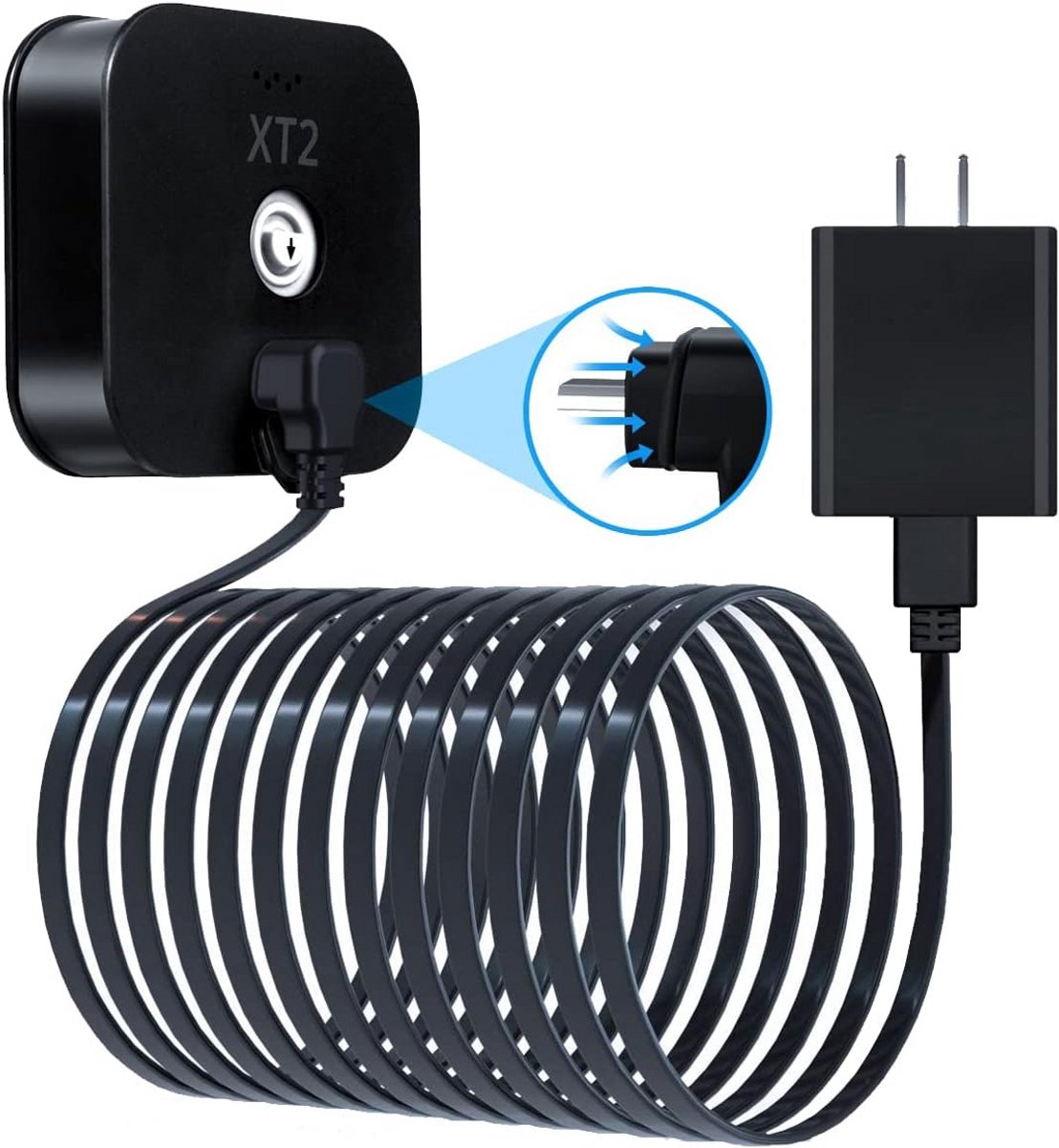 Oplaadkabel voor Blink XT en XT2 - 2 Stuks met Adapter en 90 Graden Micro USB-Kabel