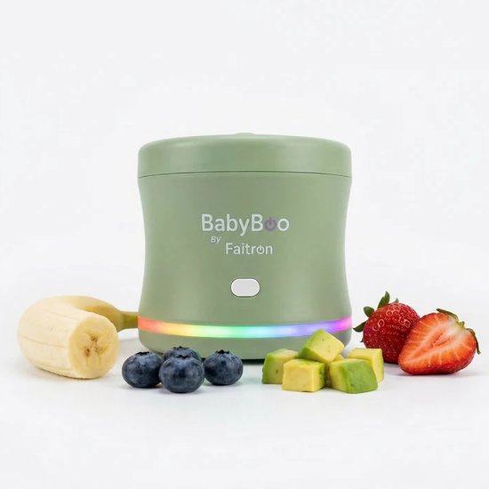 Faitron BabyBoo Food Warmer - Draagbare Babyvoedingverwarmer - Slimme Temperatuurregeling - Onderweg Verwarmen - Compact Design - Groen