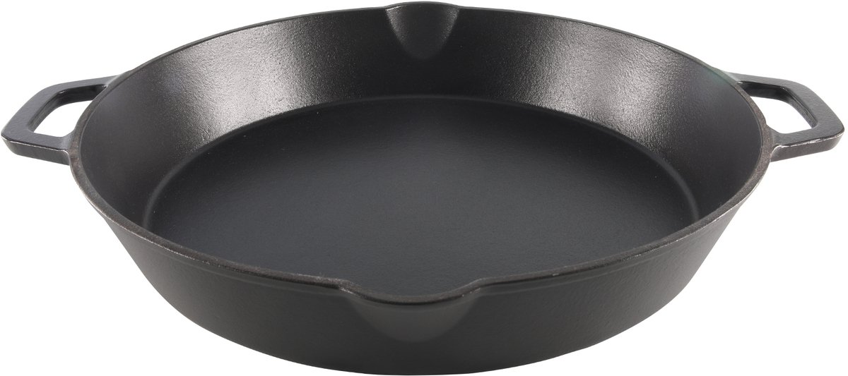 Cast Iron - XXL Pan - Gietijzer - BBQ - Ø43x7,5cm - Ovaal - Zwart - Barbecue - Zomer
