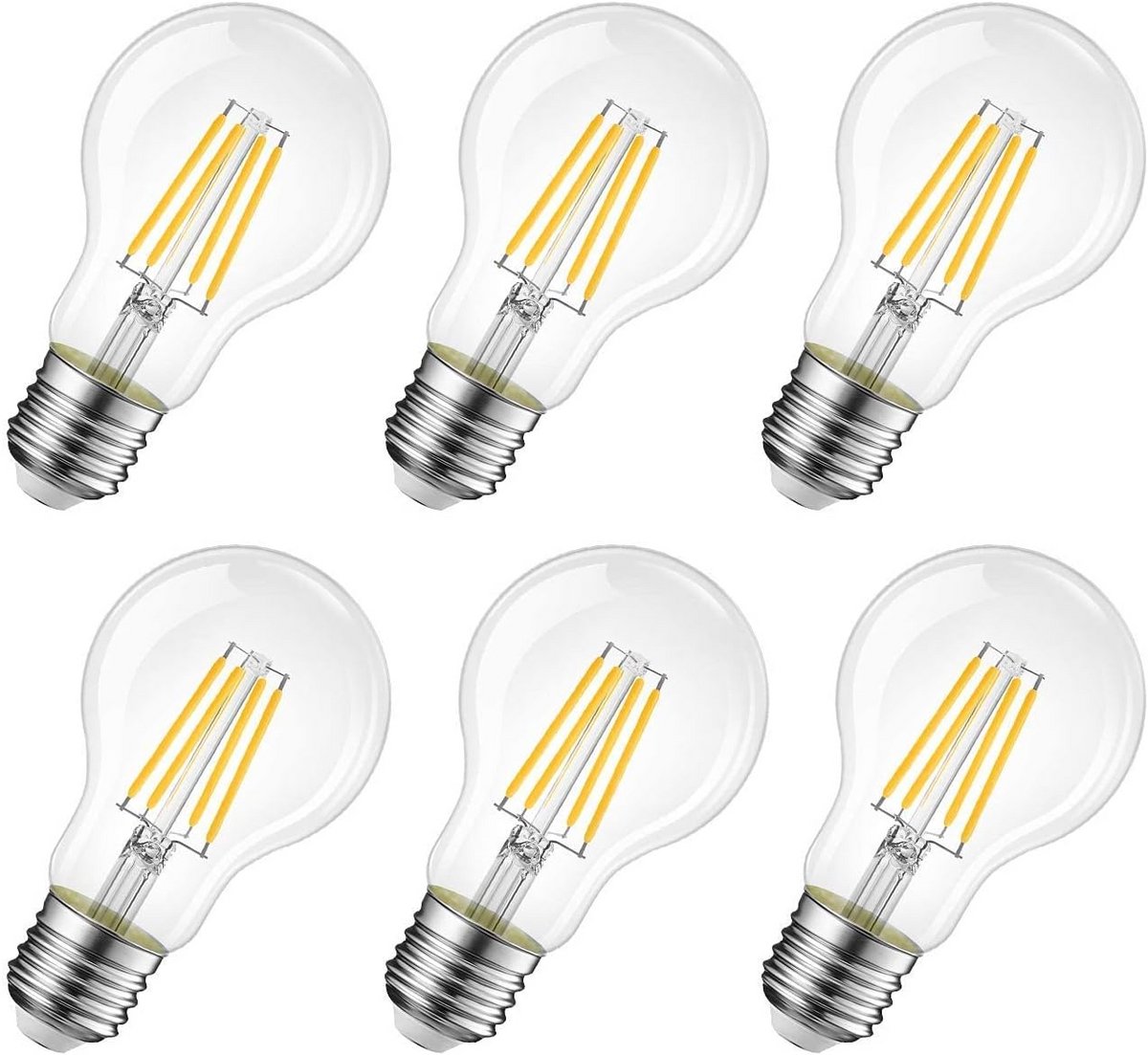 LED Lamp E27 Warm Wit 2700K - 470 Lumen, Vervangt 40 Watt - Verpakking van 6