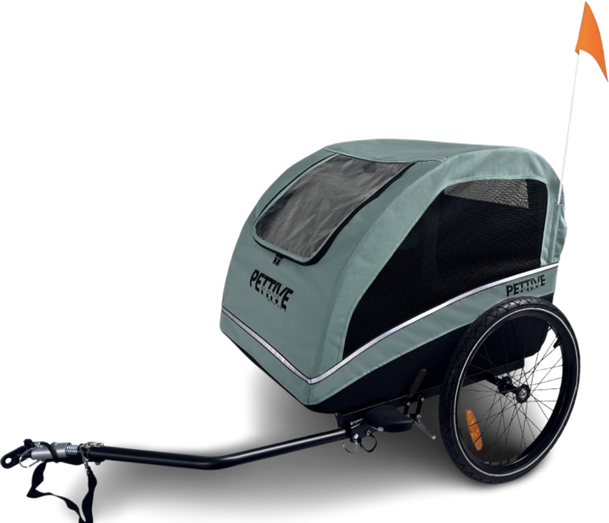 Petrive Active One Hondenfietskar – Fietskar voor Hond – Opvouwbare Dog Bike Trailer met Ventilatie – Veilig Transport voor Kleine en Middelgrote Honden