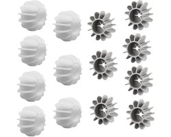 Elkuaie Droogballen - Wasdrogerballen - Voor Snellere Droging En Minder Kreukels - 14 Stuks - Voor Alle Textielsoorten Wit En Grijs