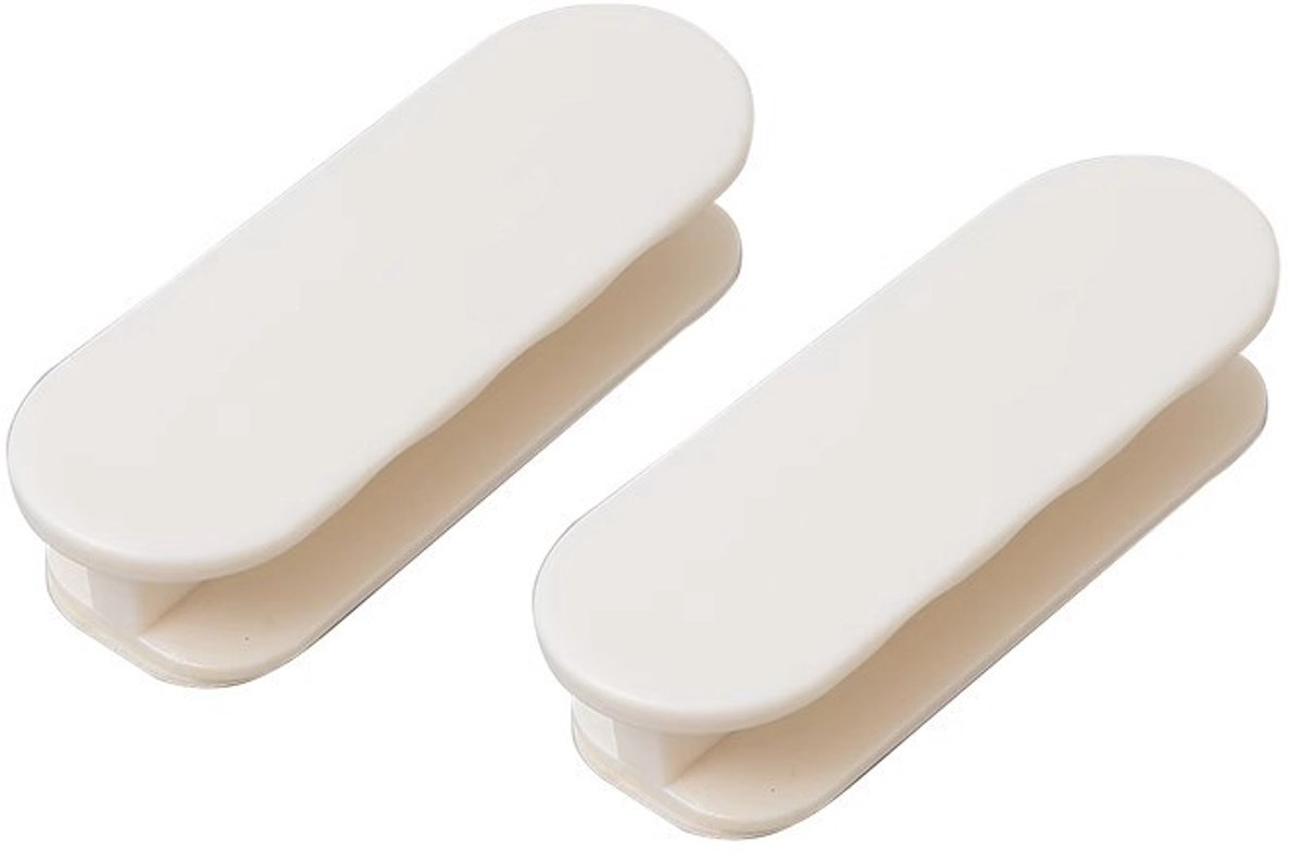 Oneay Set van 2 zelfklevende witte plastic handgrepen voor kasten, lades, ramen en glazen deuren.