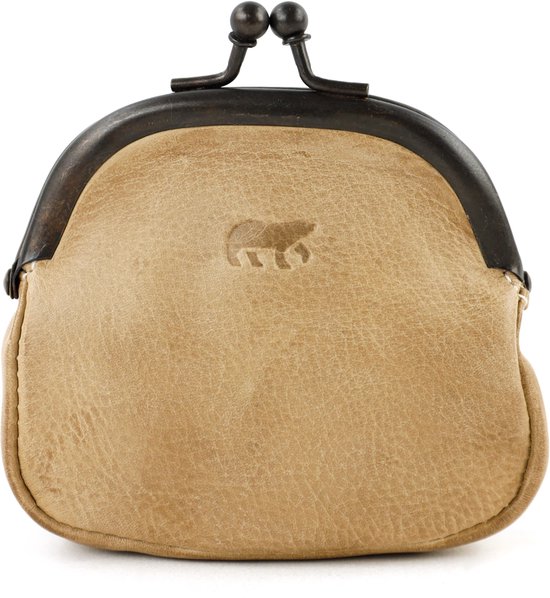 Bear Design Lily Leren Beugelportemonnee - Baltic Beige
