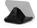 Achterkant van de Elgato XLR Dock MK.2 met USB-, hoofdtelefoon- en microfoonsymbolen.
