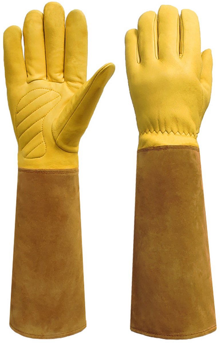 Stevige Tuinhandschoenen Met Doornbescherming - Veilig Tegen Struiken En Dorens - Comfortabele Pasvorm (Maat S/12cm) - Ideaal Voor Tuinieren En Buitenwerk - Bruin