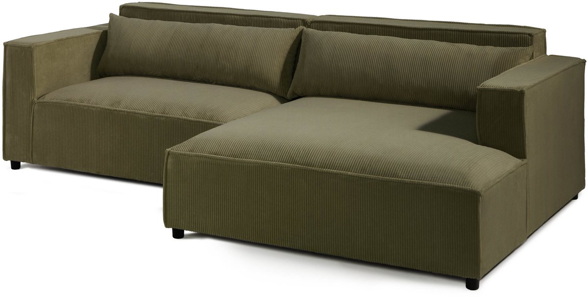 MASSIVMOEBEL24 .DE hoekbank groen 100% polyester 266x150x80 cm SOFAS deels gemonteerd