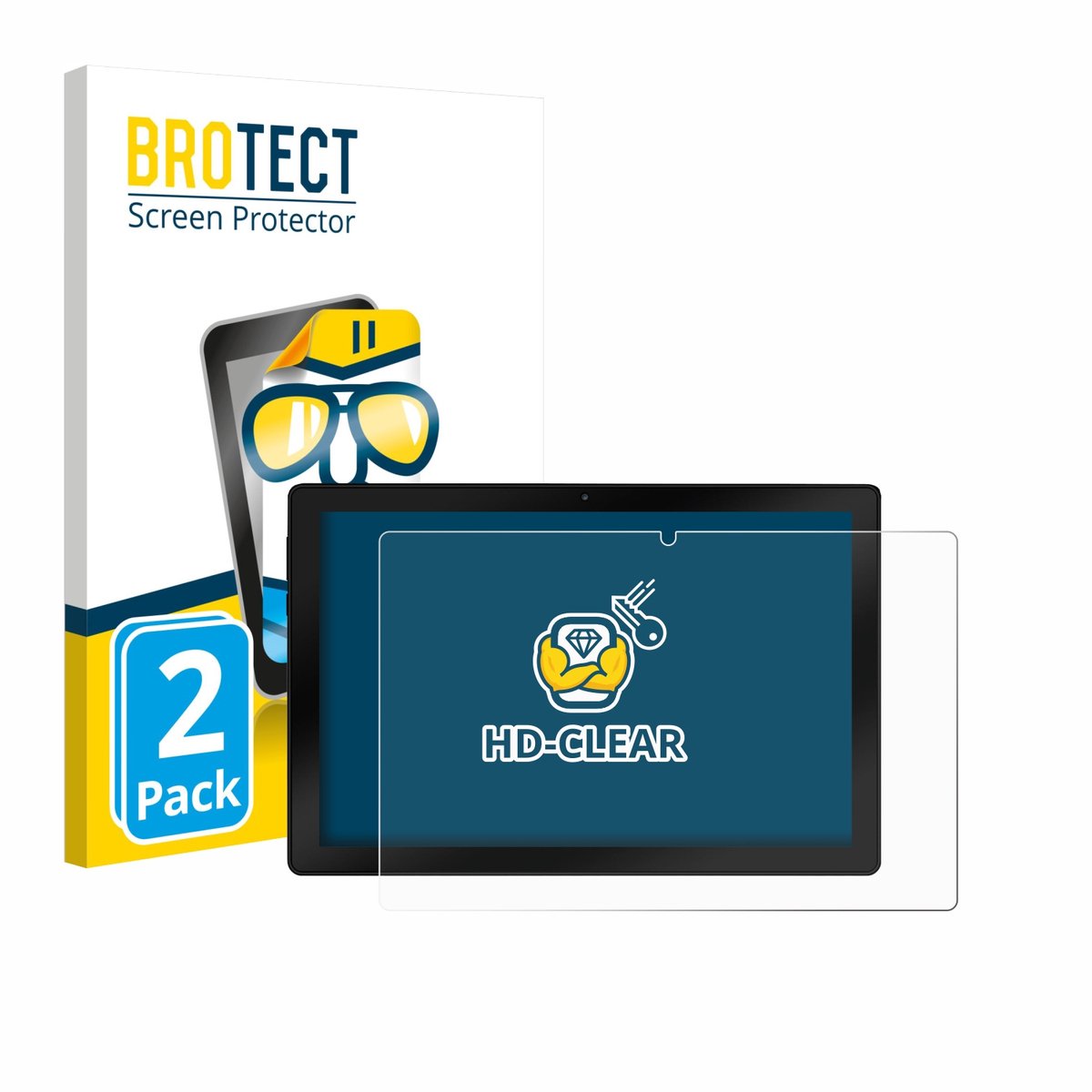 BROTECT - Screenprotector voor Wqplo WPLA10 - Folie Beschermfolie transparant 2 Stuks