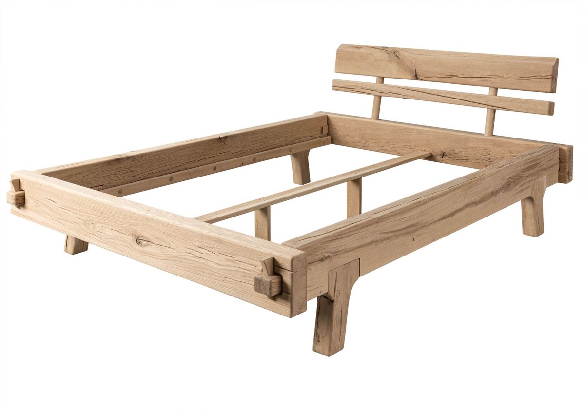 MASSIVMOEBEL24.DE bed OAK HEART #02 natuur 160 x 200 cm
