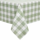 Protecttable - Tafelzeil Ruit Cotton Groen 140x240cm - Tafelkleed Afwasbaar - Kunststof