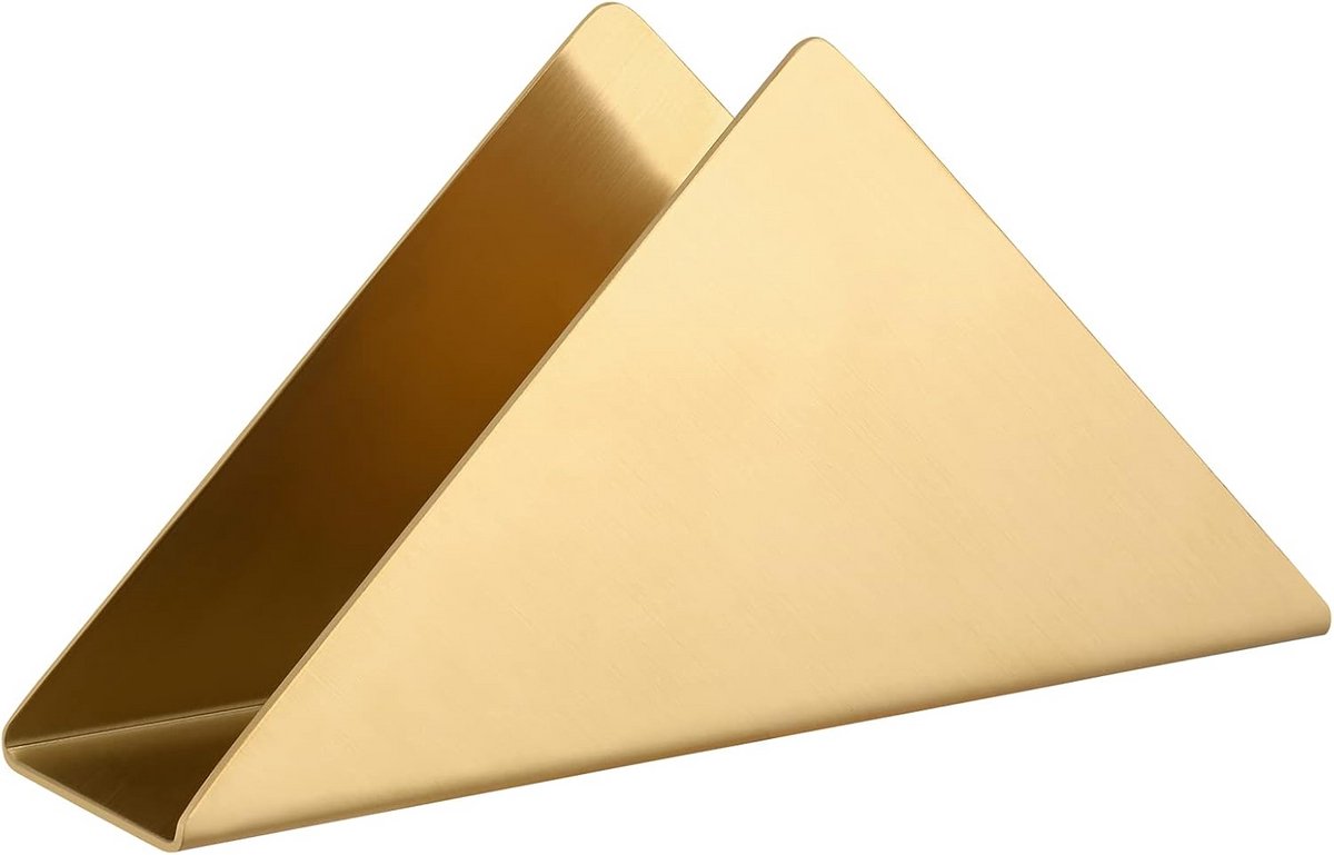 Gouden roestvrijstalen servethouder voor tafel - Vrijstaande metalen servetdispenser