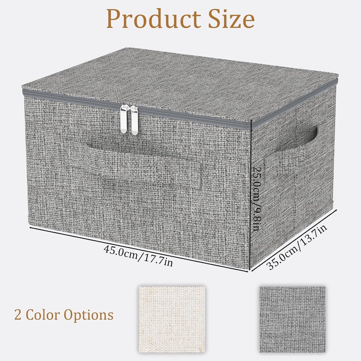 Opbergdozen met Deksel - Opvouwbare Deken Opbergzakken voor Kleding en Schoenen - Stijlvolle Organisatiebakken - 2 Stuks, Grijs (45x35x25cm) — cadeau in Cadeau-ideeën - foto 3