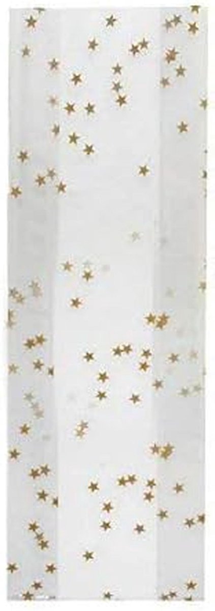 Luxe Geschenkzak PP met Gouden Sterrenmotief 20 x 48 cm