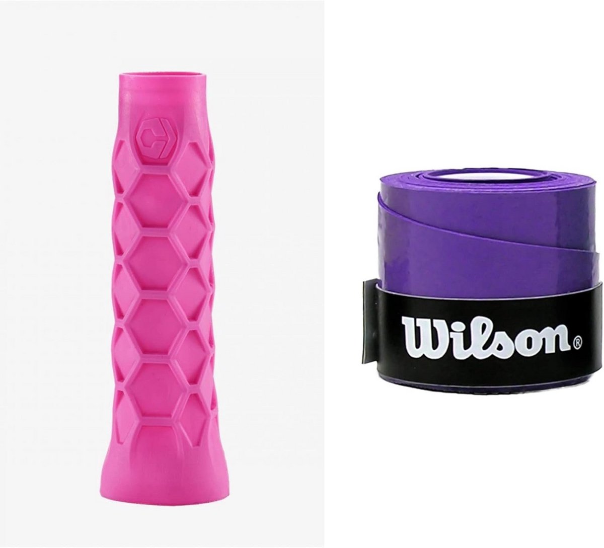 Racket Grip met Honingraatstructuur - Trillingsdempend en Extra Grip - Maat XS (Roze)