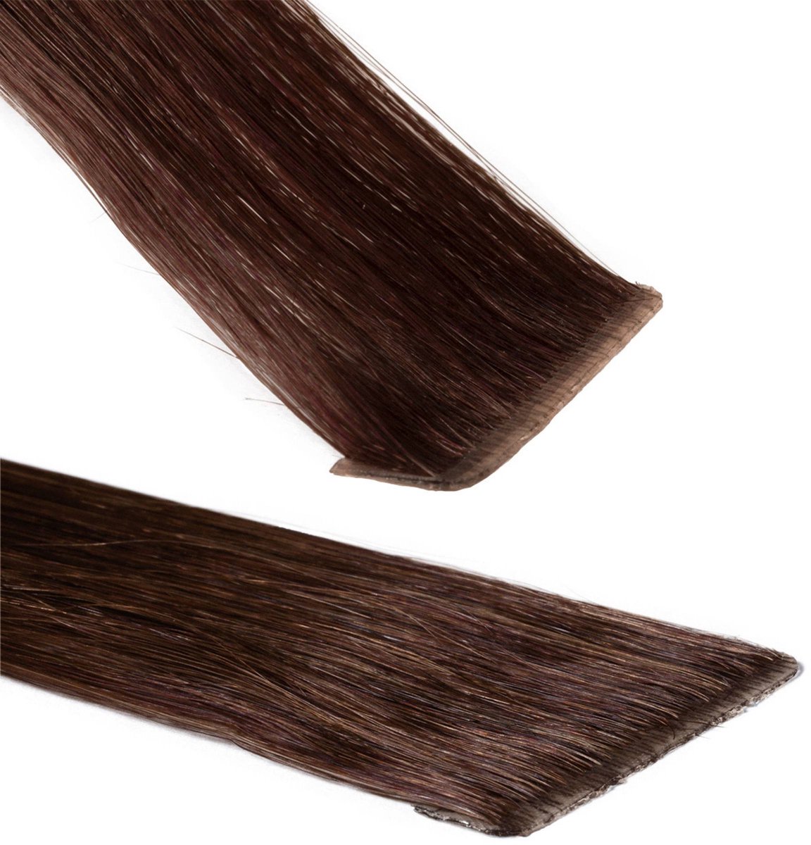 hair2heart Invisible Tape Extensions Echt haar Premium - 10 tapes 40 cm 4/77 middenbruin intens bruin