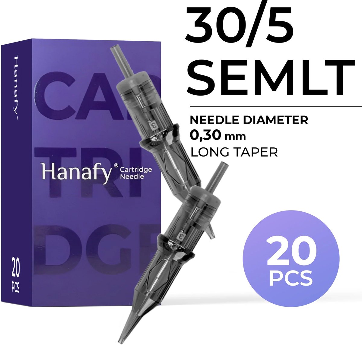 Hanafy PMU Cartridge 30/5 SEMLT – 0.30 mm Round Liner (20 pcs)
