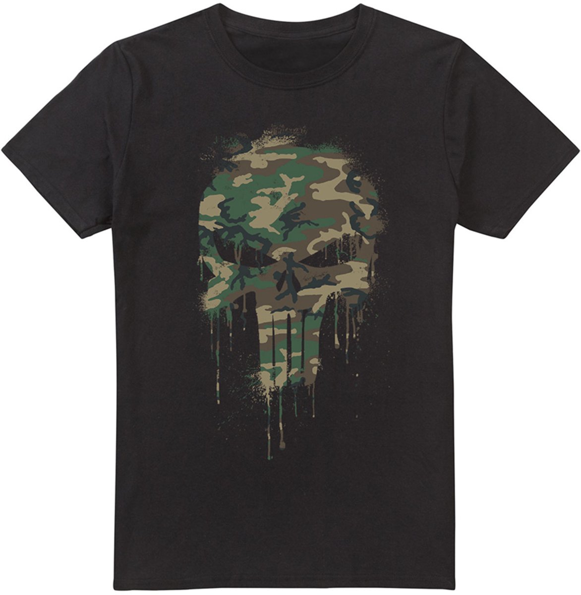 Marvel Punisher Skull Camo Heren T-Shirt - Zwart - M