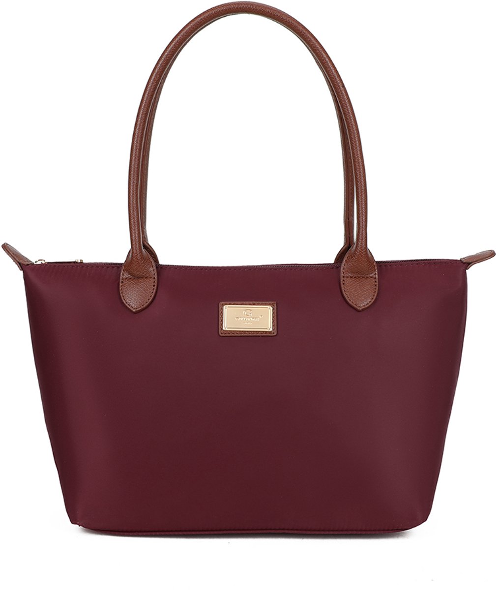 Gallantry® Dames Schoudertas – Elegante Handtas met Rits – Shopper Tas met Bruine Handvatten – Grote Dames Tas voor Werk, Laptop & Dagelijks Gebruik - D. Rood