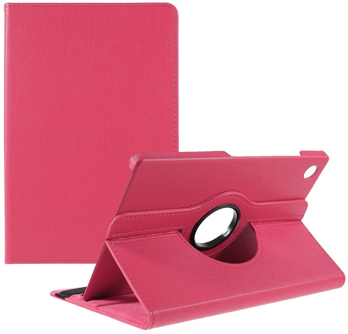 Hoes 360° Draaibare Book Case Paars Geschikt voor Samsung Galaxy Tab A9 Rood Roze