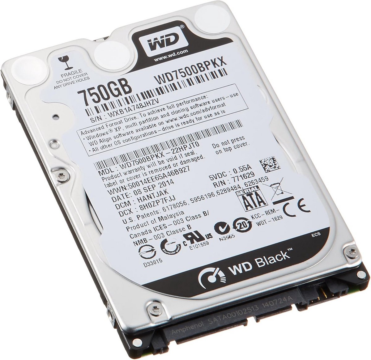 Interne Harde Schijf 750GB 2.5 Inch 7200RPM SATA voor Laptops en PC