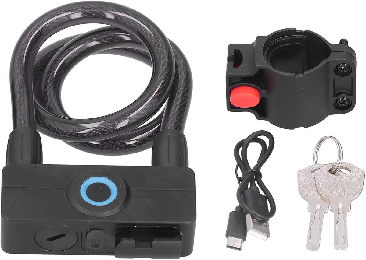 Slim Fiets Kettingslot met Vingerafdruk en Bluetooth - Waterdicht en Draagbaar