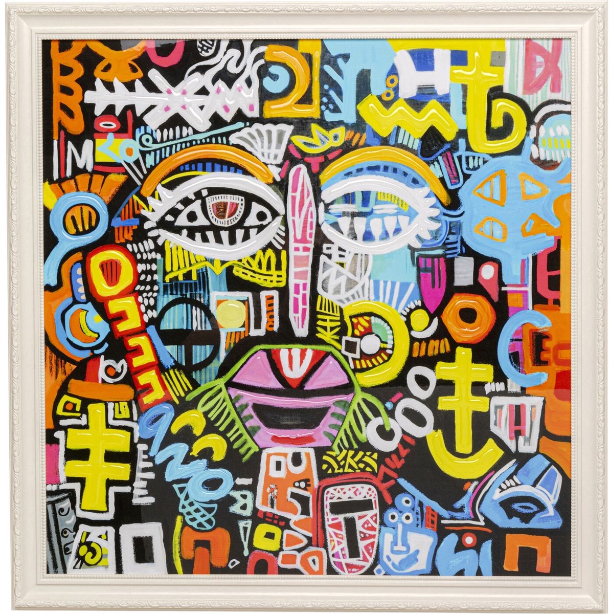 Schilderij gezicht graffiti 80x80cm Kare Design