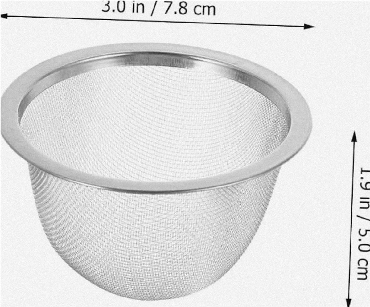 Theepot met theezeef - roestvrij staal - set van 10 - zilver