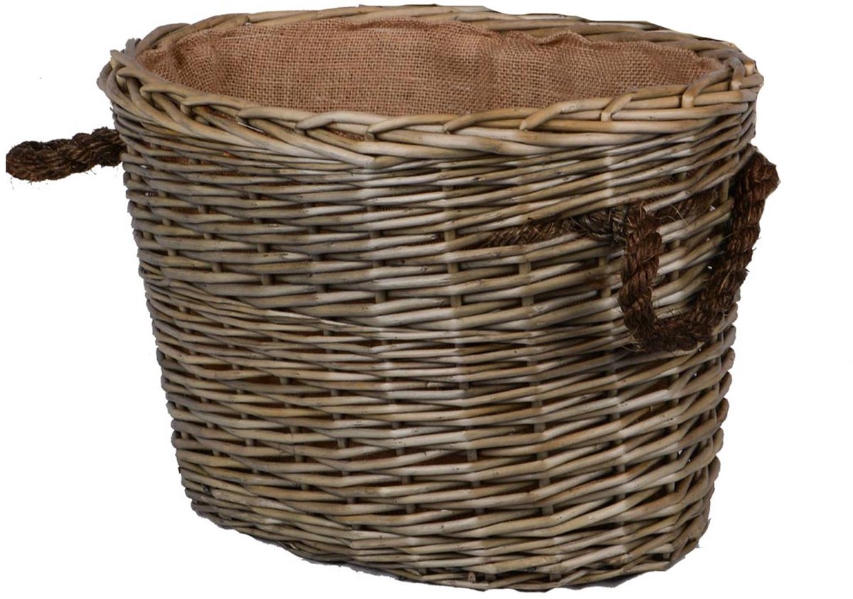 UNUS® Opbergmand wilg met jutevoering grijs 29 x 33 x 46 cm