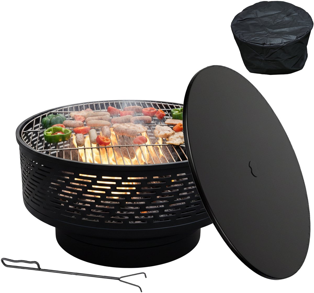 Vuurschaal - Ø 66 cm - voor buiten - met bbq rooster