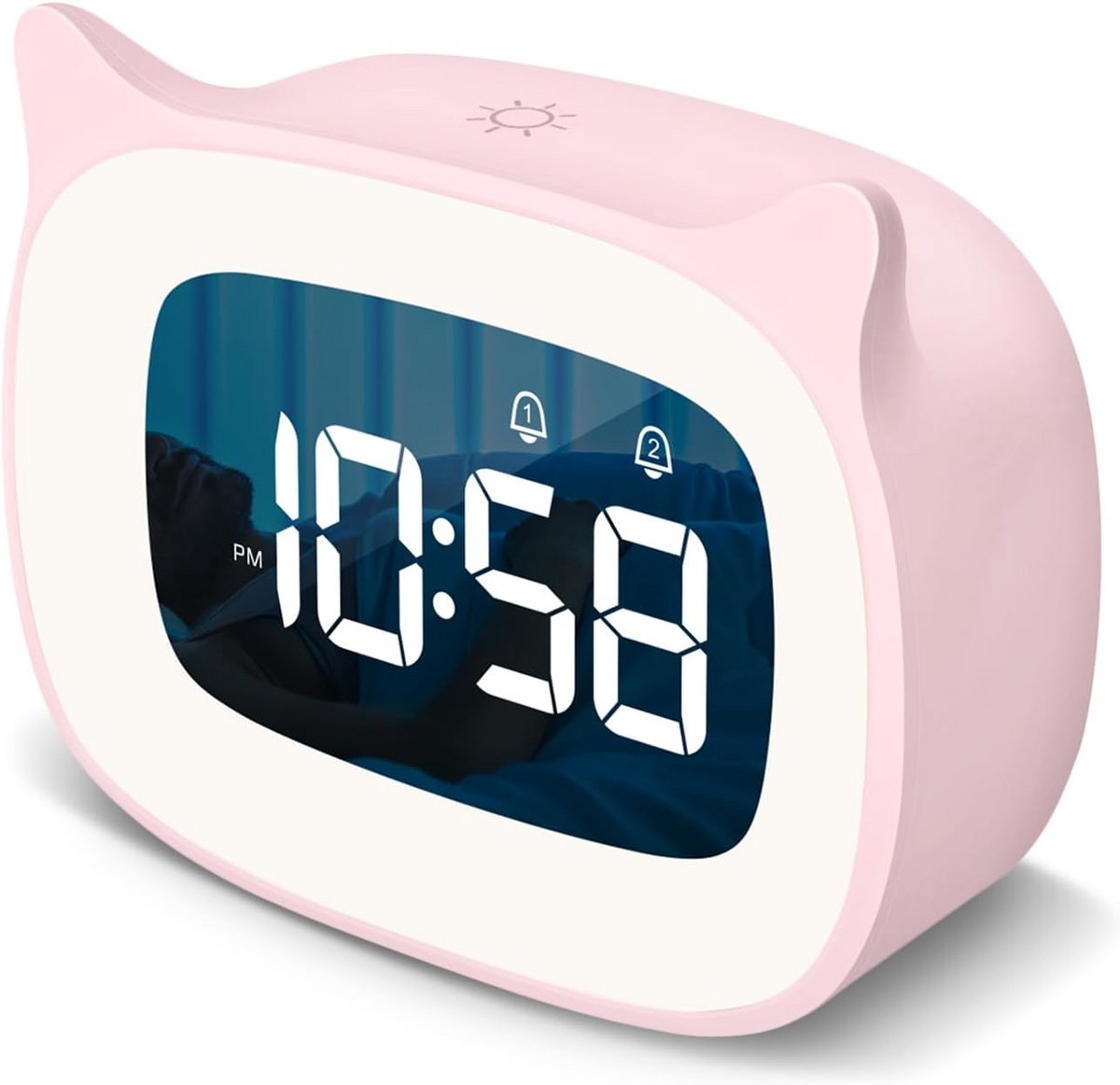 Oplaadbare Kinderwekker met Nachtlampje en 18 Ringtones - Digitale Snooze Alarmklok voor Kinderkamer