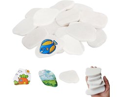 16 platte stenen om te beschilderen, wit, 5-8 cm, decoratieve kiezelstenen, strand grind - Natuursteen DIY Aquariumsteen.