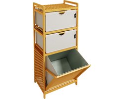 CLVP® Wassorteerder 3 Vaken - Wasmand - Wassorteerder - Lichtgrijs en lichtbruin