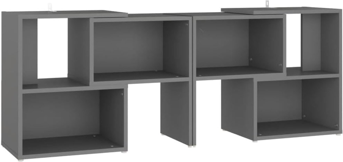 Tv-meubel - Media kast - Opbergen apparatuur - Modulair ontwerp - 104x30x52 cm - Grijs