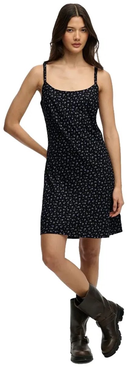 Superdry Printed Cami Mini Mouwloze Korte Jurk 2XS Vrouw Zwart