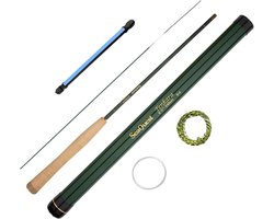 Tenkara hengel set - Vliegvishengel - Vissen in stromend water - Koolstofvezel constructie - 240cm 8ft